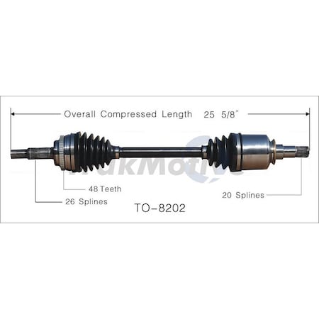 Surtrack Axle Cv Axle Shaft, To-8202 TO-8202